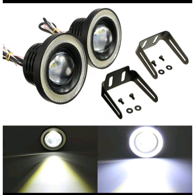 LED FOGLAMP ANGEL EYES 89MM PROJECTOR UNIVERSAL