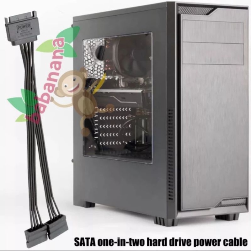 Sata power splitter 1 to 2 kabel cabang hdd ssd cable hub