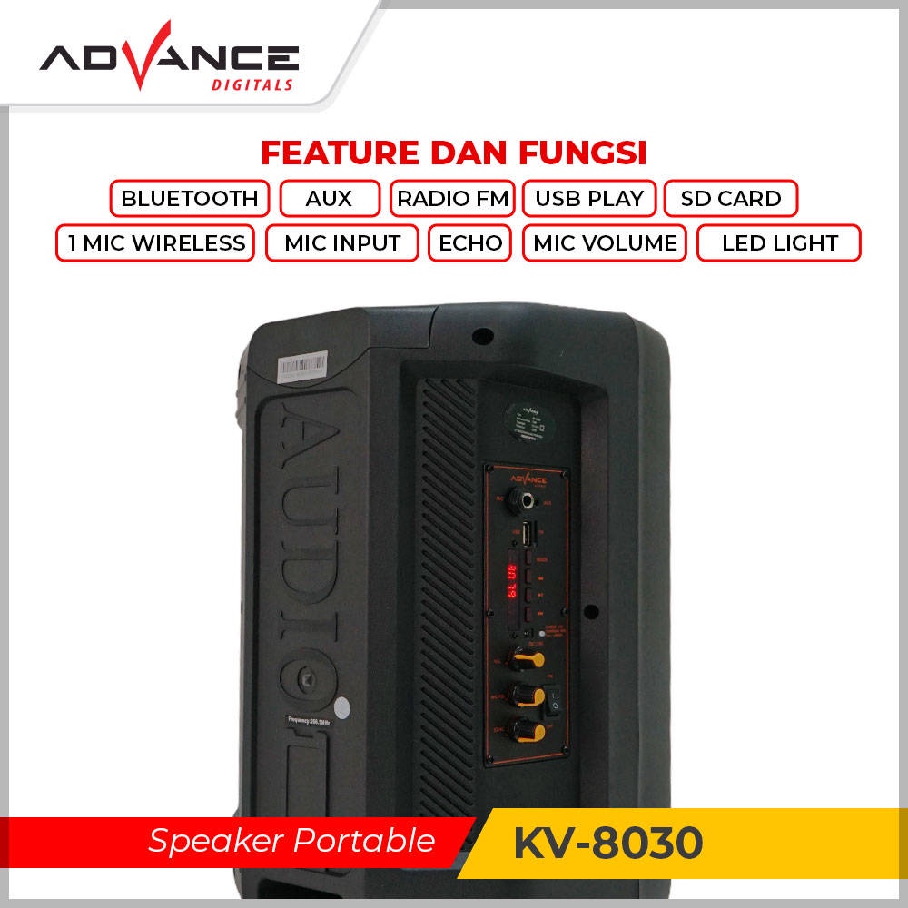 【READY STOCK】 Advance KV-8030 Speaker Meeting Portable RGB LED Speaker Bluetooth Microphone Duet I Garansi Resmi 1 Tahun