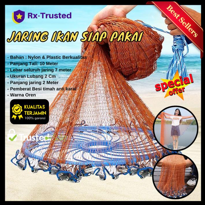 Jala Ikan Lempar Bahan Nilon 3,6 Meter-Kecrik Ikan - Perangkap Ikan