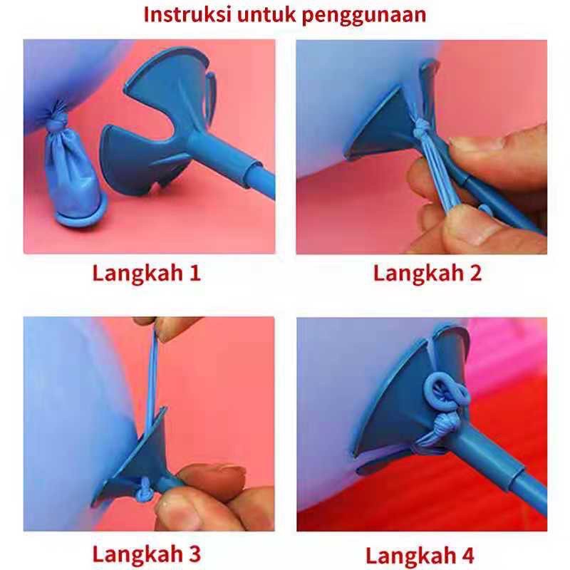 Stick Balon Warna Warni 1 Pcs Tangkai Balon 27Cm