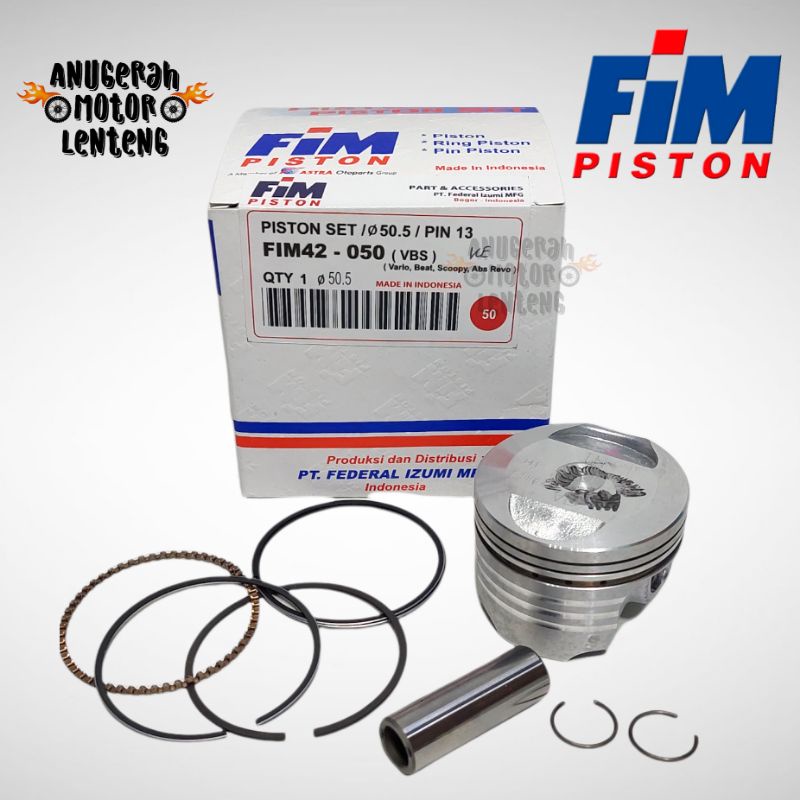 Piston Kit FIM 42 OS 50 50.5 Honda Beat Vario 110 Scoopy Revo Absolute