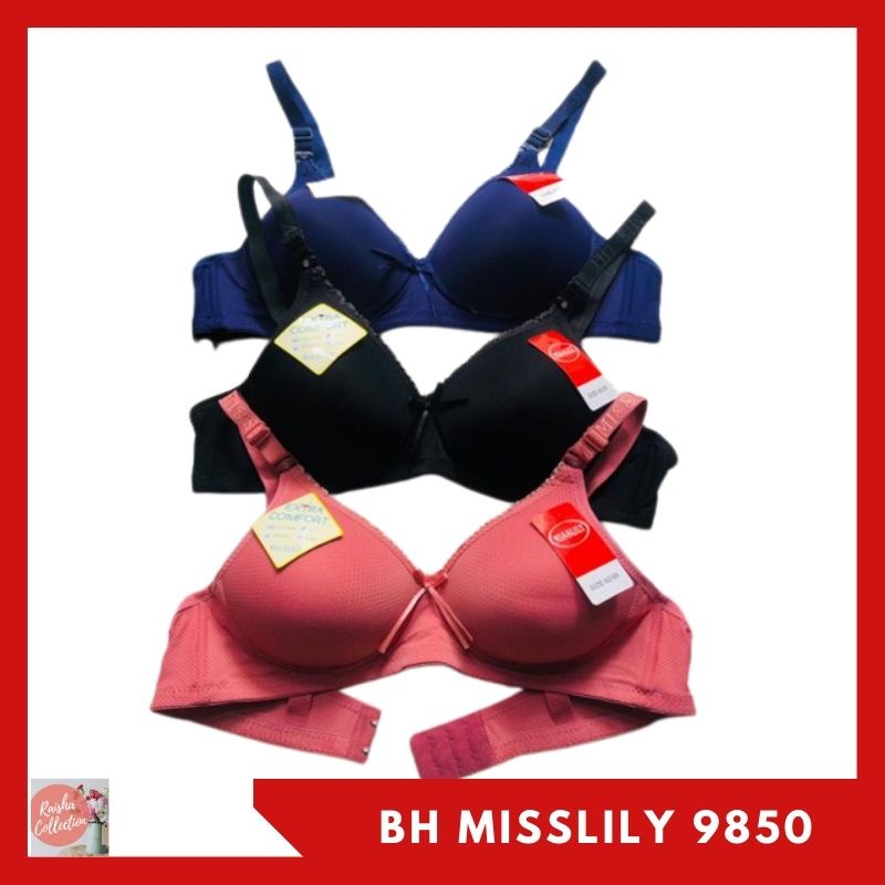 RC BRA/BH WANITA MISSLILY 9850 EXTRA COMFORT BUSA TANPA KAWAT KAIT 2 SETARA CUP B