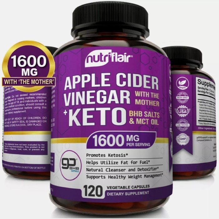 

Jual Nutriflair Raw Apple Cider Vinegar With Mother Keto Bhb Salt 60 Days