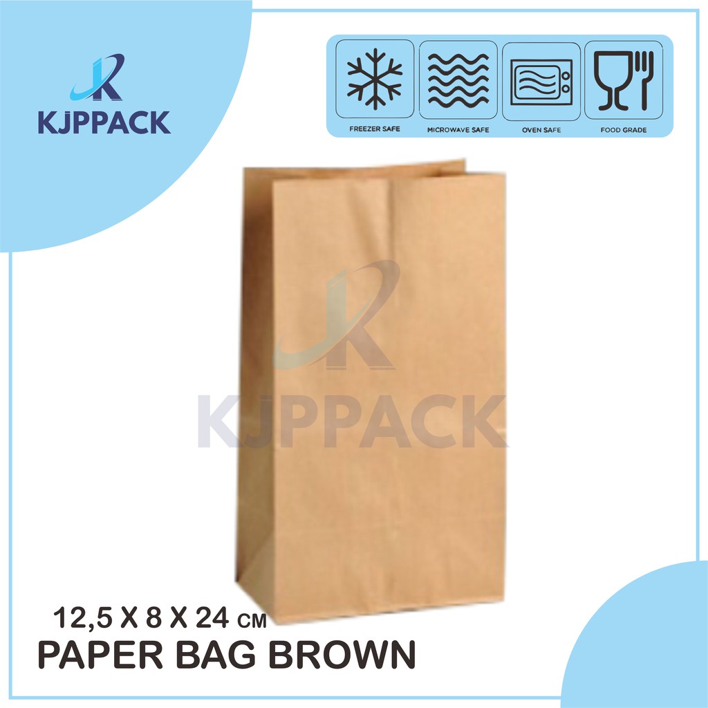 

Paper Bag Coklat Makanan Kantong Kertas Makanan Foodgrade Kantong Gorengan Ukuran 24cm