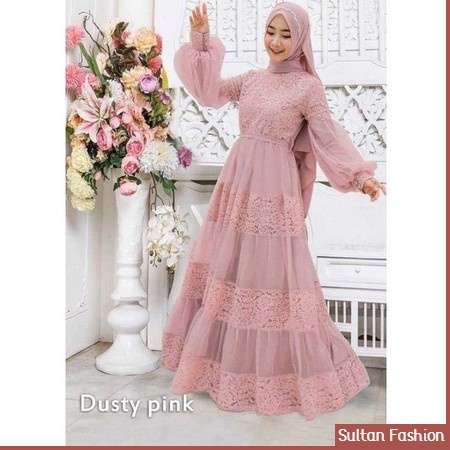 Baju Gamis Muslim Terbaru 2021 2022 Model Baju Pesta Wanita kekinian kondangan Kekinian gaun remaja