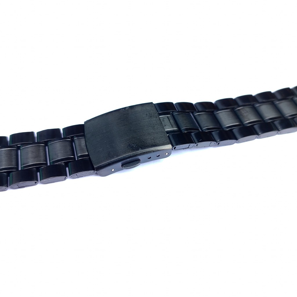 Strap Tali Jam Tangan Rante Hitam Stainless steel besi Lurus.