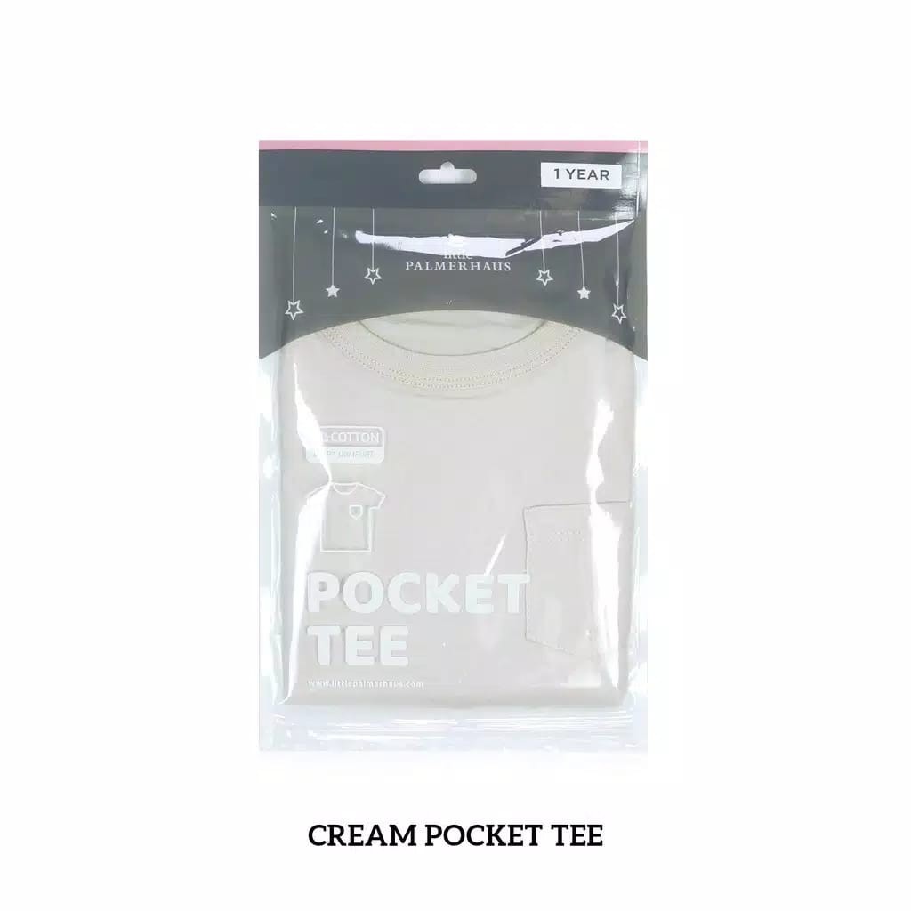 Little Palmerhaus Pocket Tee Atasan Bayi Anak Oblong Polos 0-6 Tahun Premium Quality