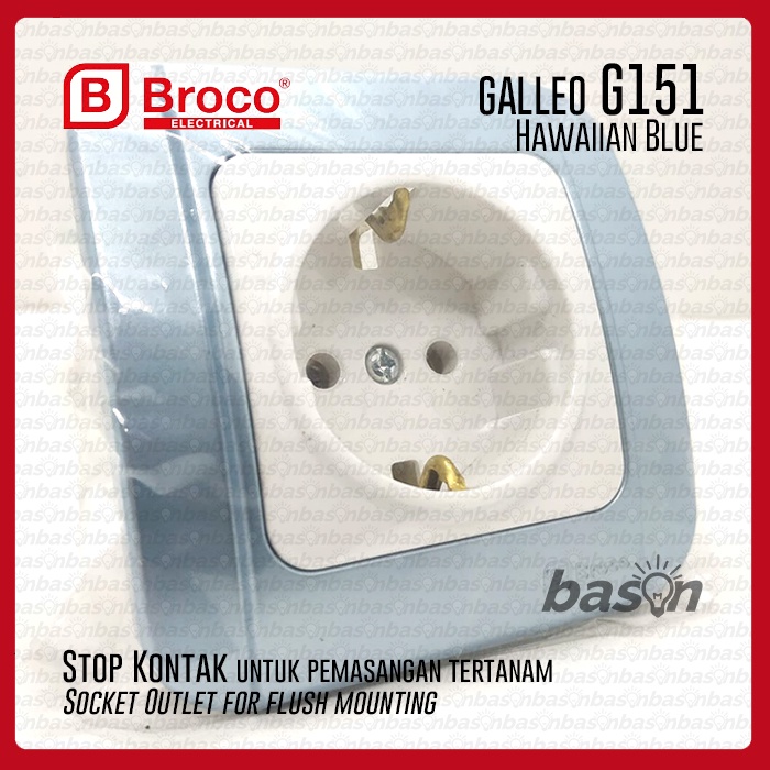 BROCO Galleo Blue / Biru G151 | Socket Outlet - Stop Kontak