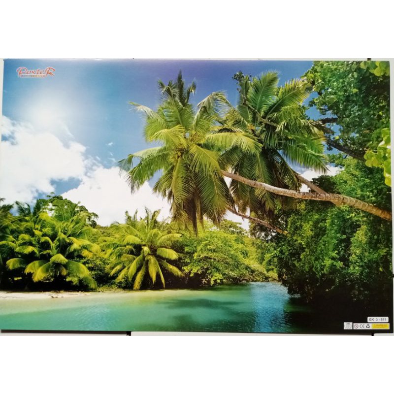 Poster pemandangan pohon kelapa