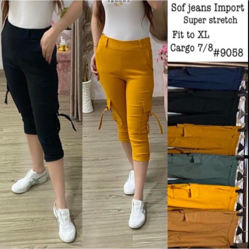 Celana Cargo Wanita Impor softJeans 9052