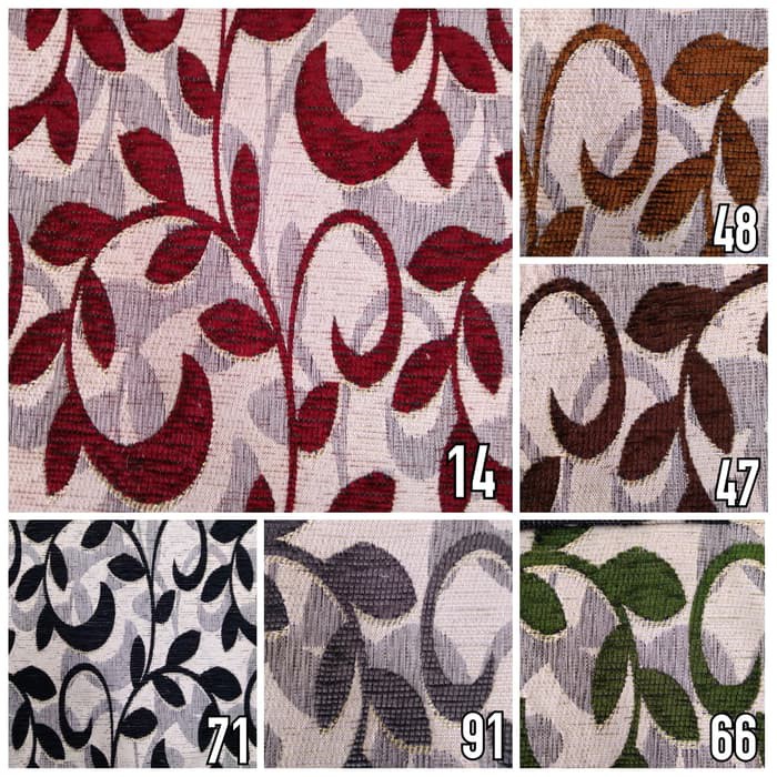 Kain Chenille Meubel Sofa / Kursi Motif Daun-Daun Cabang Pohon - Pluto