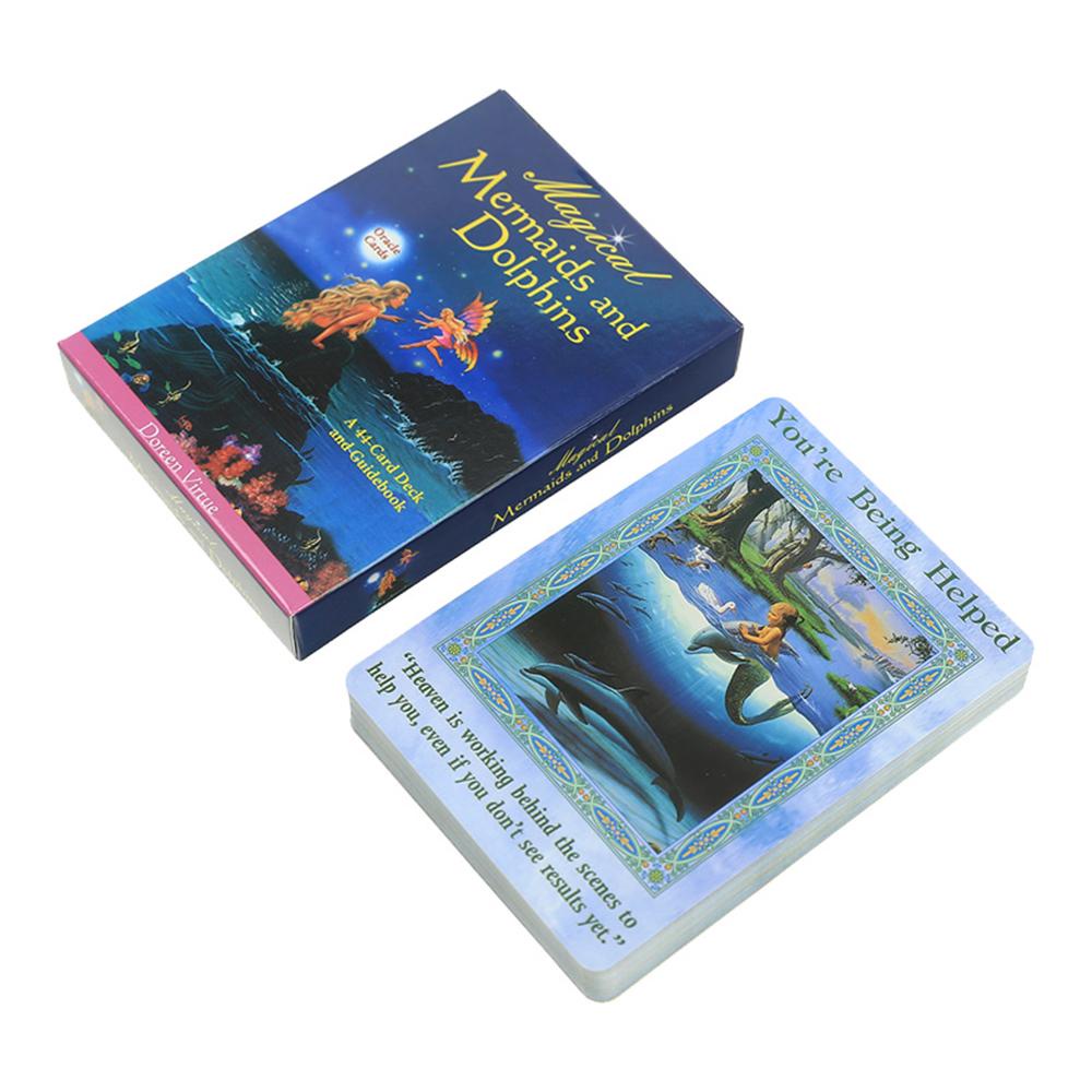 【 ELEGANT 】 Magical Mermaids and Dolphin Board Game Kartu Tarot 44-Card Inspire Dreams