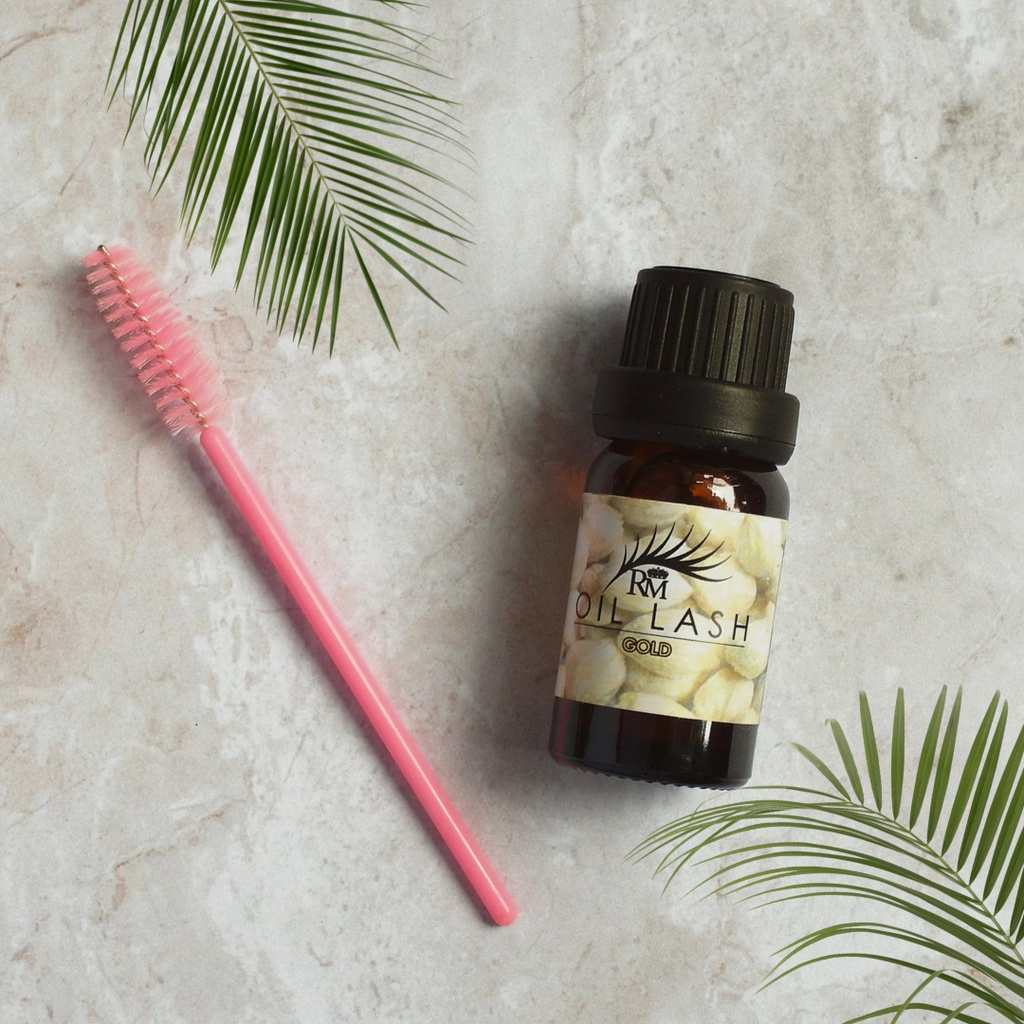 RM MAGIC LASH OIL GOLD - Pelebat Bulu Mata Alis Kemiri Oil Eyelash & Brow Free Kuas Aplikator Penyub