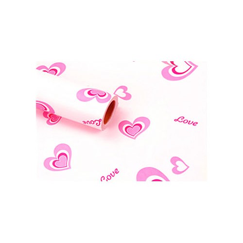 C032LS Wallpaper sticker ku - cute love pink wallpaper dinding