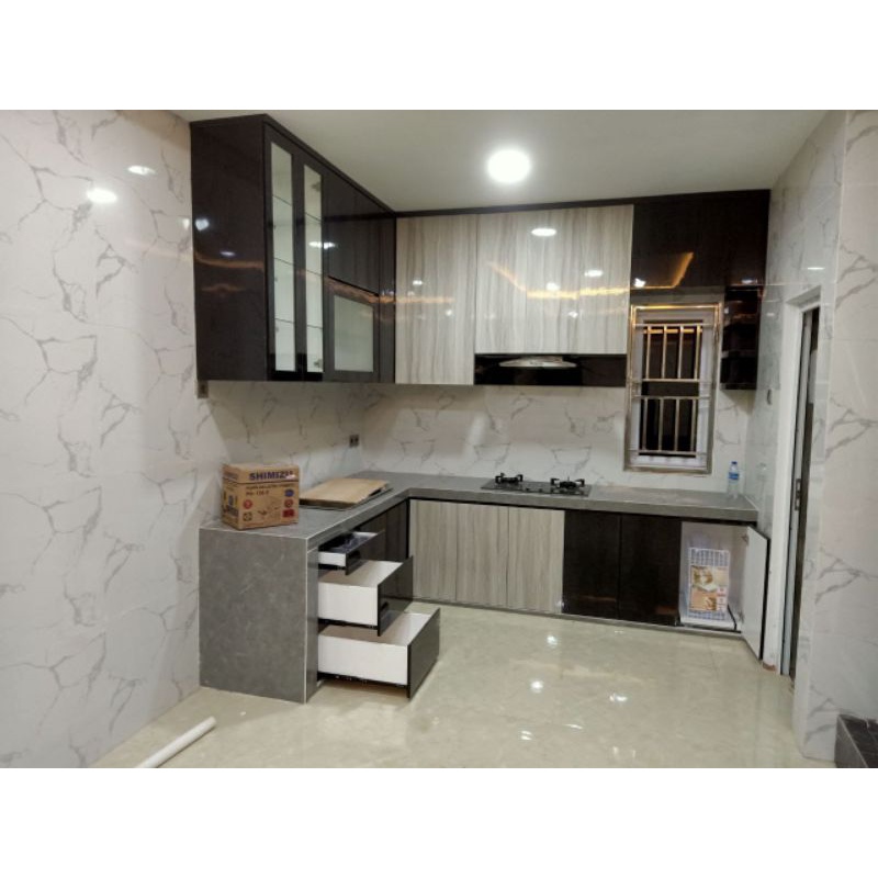 kitchen set minimalis mini bar bahan hpl