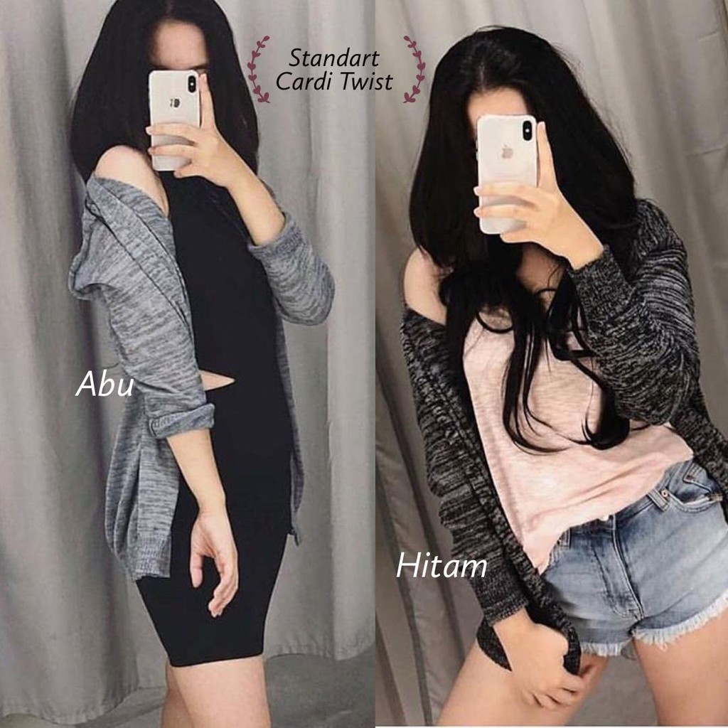 LD 94 - 120 ( Fit to 2XL ) cardi Long twist bahan rajut tebal  / twist kardigan / cardigan misty-1