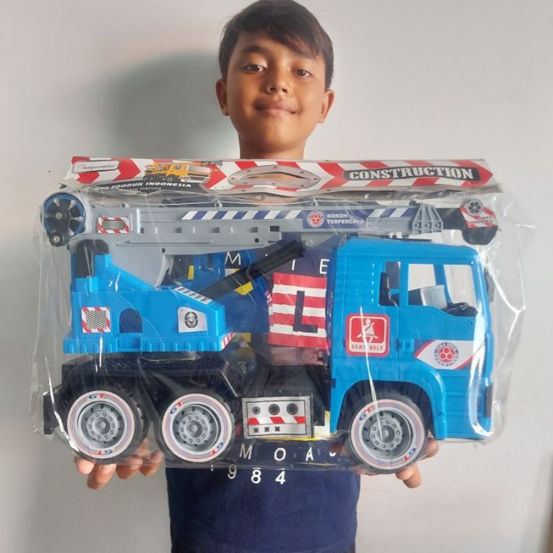 Mainan Truk Crane Uk Besar Edukatif - Mobil Mobilan Truk Crain Jumbo Anak Laki Cowok Edukasi