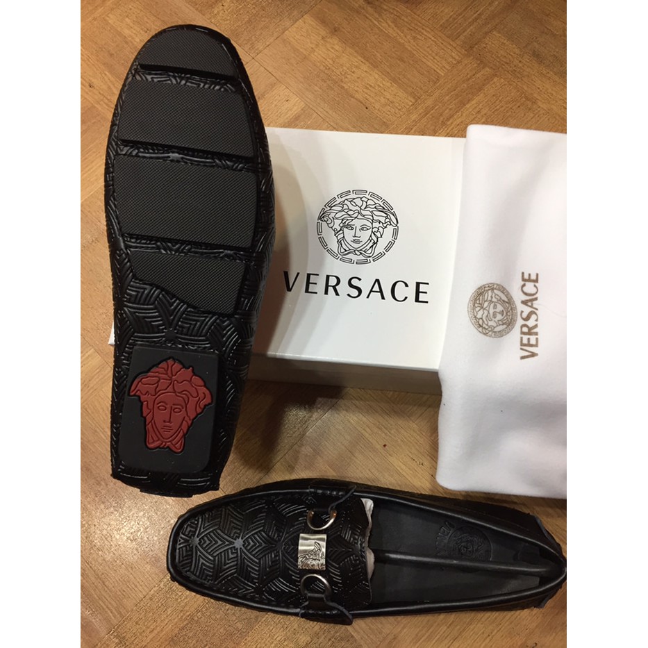 Sepatu LOAFERS VERSACE KULIT MIRROR 1:1 ori quality new black series