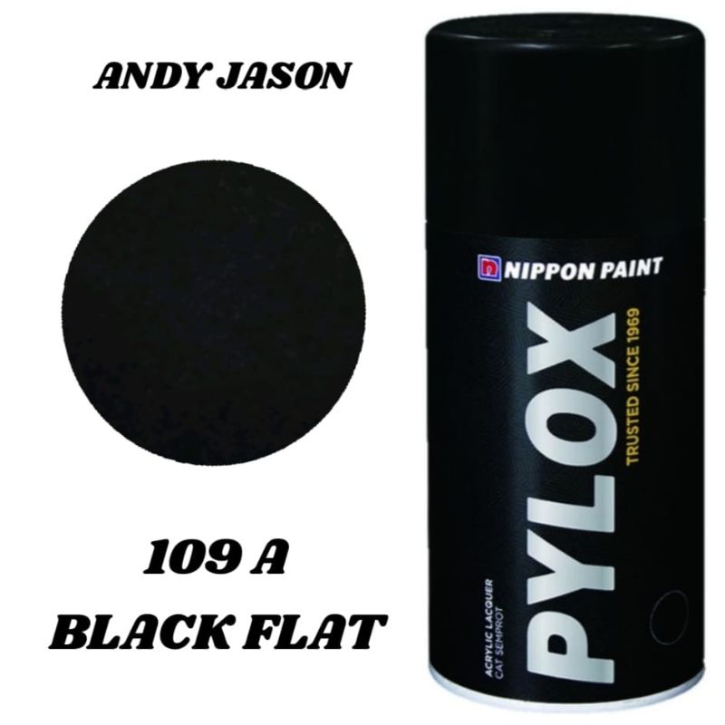 CAT SEMPROT PYLOX NIPPON PAINT 300CC NO 109A BLACK FLAT BLACK DOFF