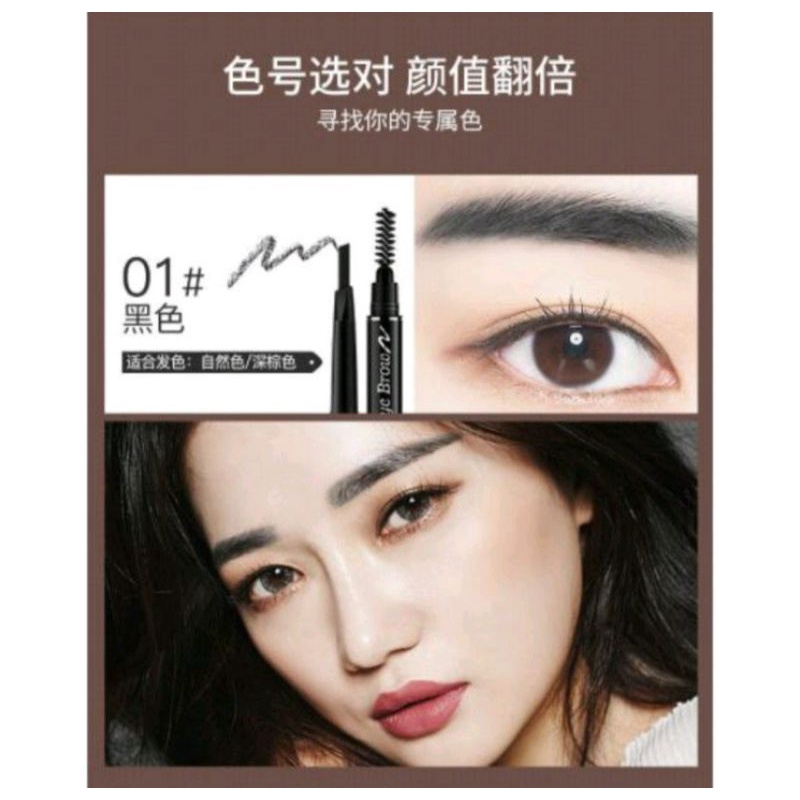 Lameila 7 Colors Pensil Alis Putar Berkepala Dua 7 Warna Double Heads Eyebrow Pencil Lasting Eyebrow Pen Waterproof