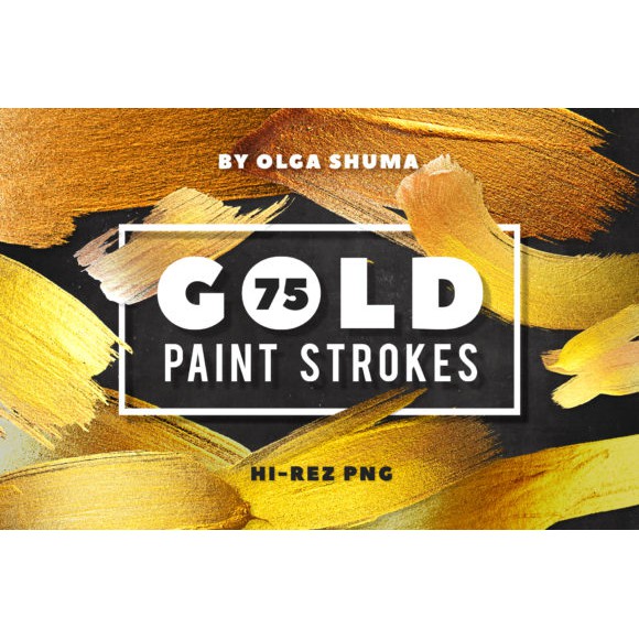 75 in 1 Golden Raster Strokes - JPEG Ultra HD