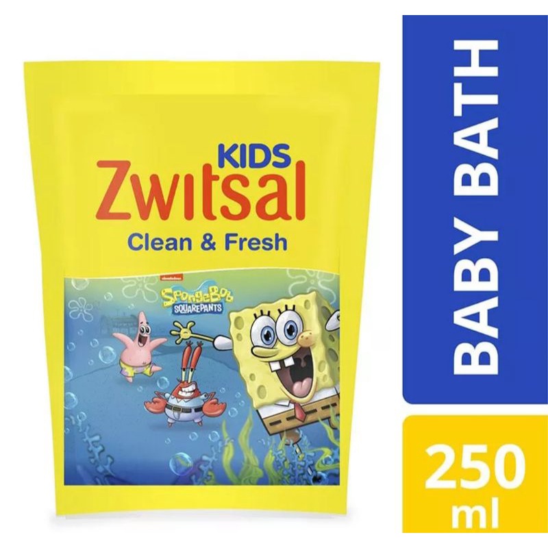 Zwitsal kids baby bath blue Refill 250ml/ switzal bubble bath clean &amp; fresh sabun mandi cair anak refil