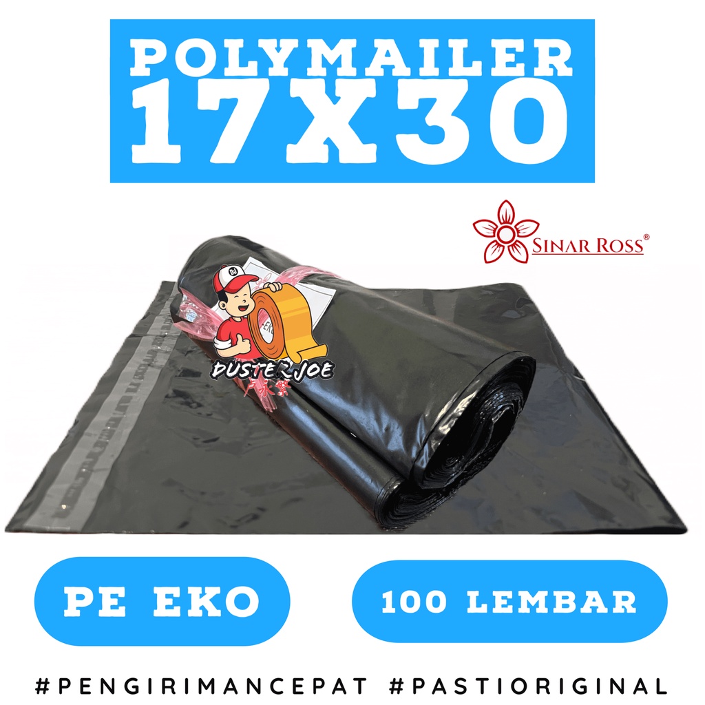 

Plastik Polymailer 17x30 Sinar Ross EKO HITAM PE PER 1 IKAT