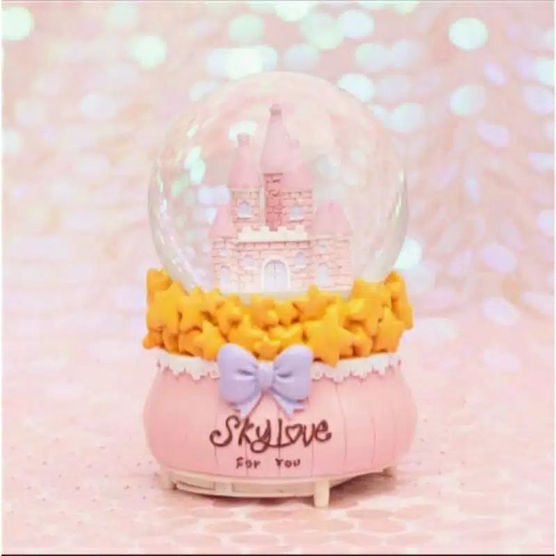 KOTAK MUSIK SNOWBALL JUMBO OTOMATIS MUSICBOX CASTLE COUPLE EIFFEL PONY HELLOKITTY FROZEN HOLLAND