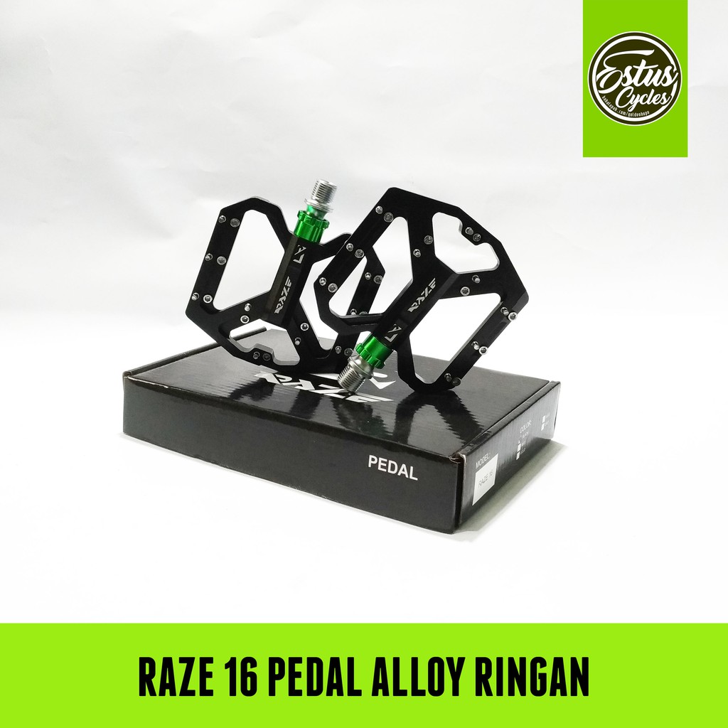 Pedal Sepeda Raze 16 Tapak Lebar Flat Sealed Bearing Loncer Ringan MTB DirtJump Estus Cycles