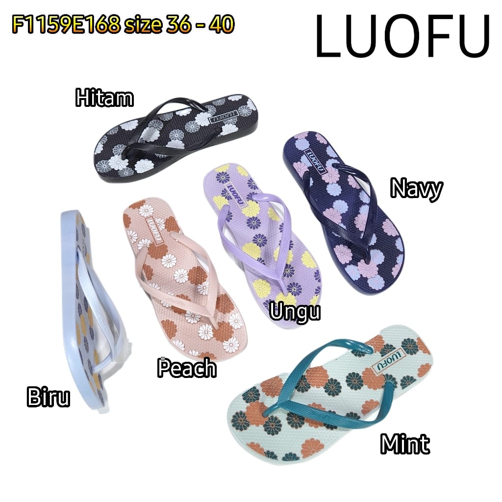 LUOFU ORIGINAL jelly sandal karet empuk murah jepit wanita sendal japit import F1159E168