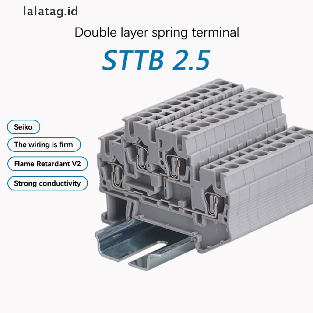 (Flyag) Sttb2.5 Terminal Block Dua Lapis Tipe Rail