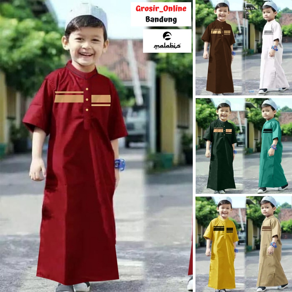 Jubah Anak Laki Laki Gamis Baju Koko Remaja Muslim Model Maroko
