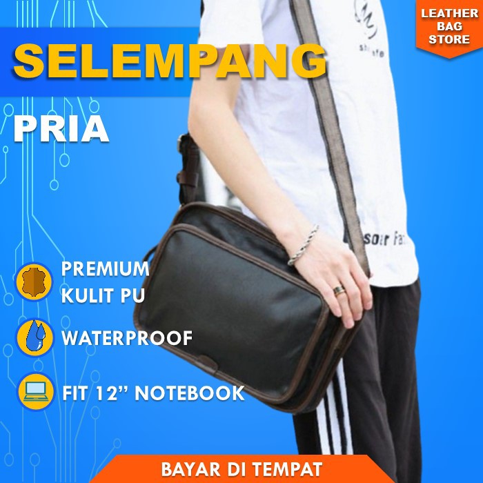Tas Slempang Pria Tas Bahu Selempang Cowok Sling Bag Kulit Pria Slingbag Import Murah VOLCOM
