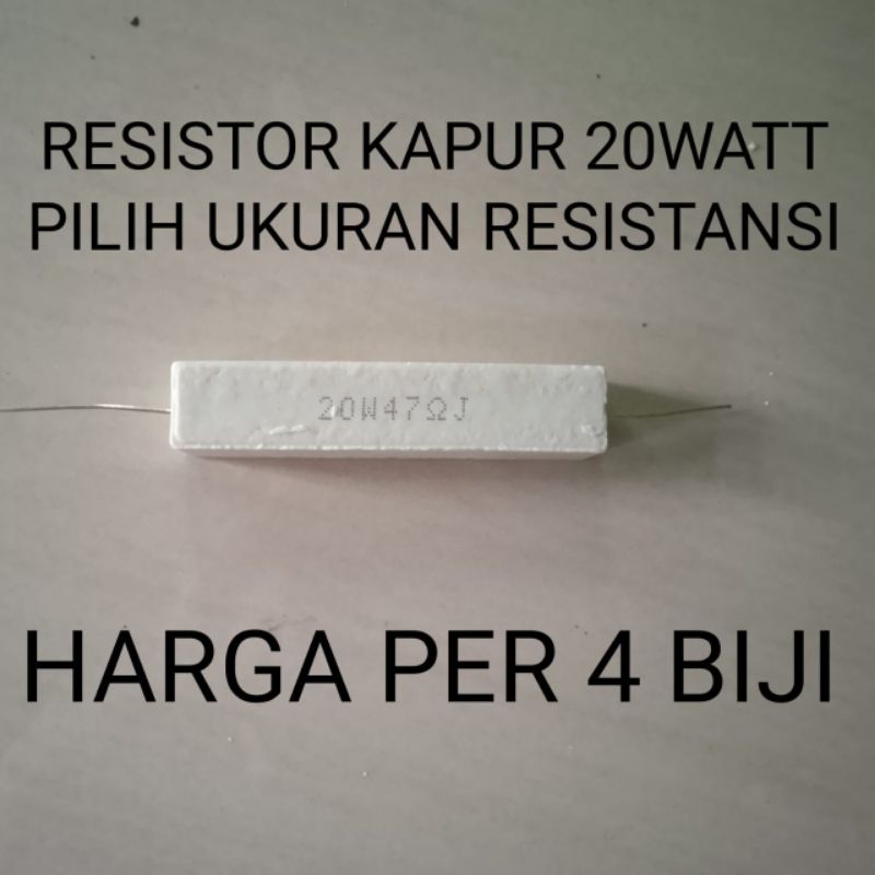 (4BIJI) RESISTOR 20W 20 WATT KAPUR 3R3 4R7 10R 12R 15R 18R 20R 22R 27R 33R 39R 47R 82R 100R 120R 180R 200R 220R 300R 330R 470R 1K