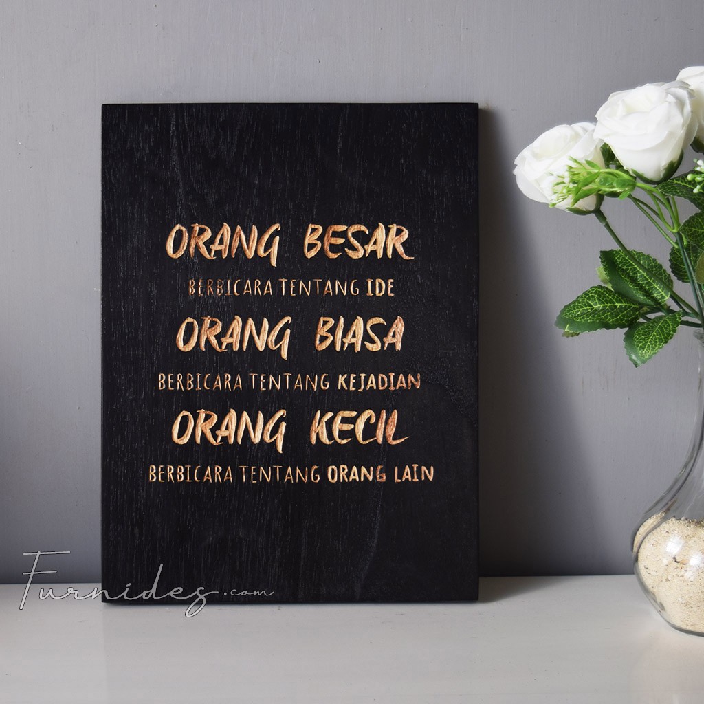 Pajangan Hiasan Dinding Kayu Ukiran Quote Kata Bijak Ruang