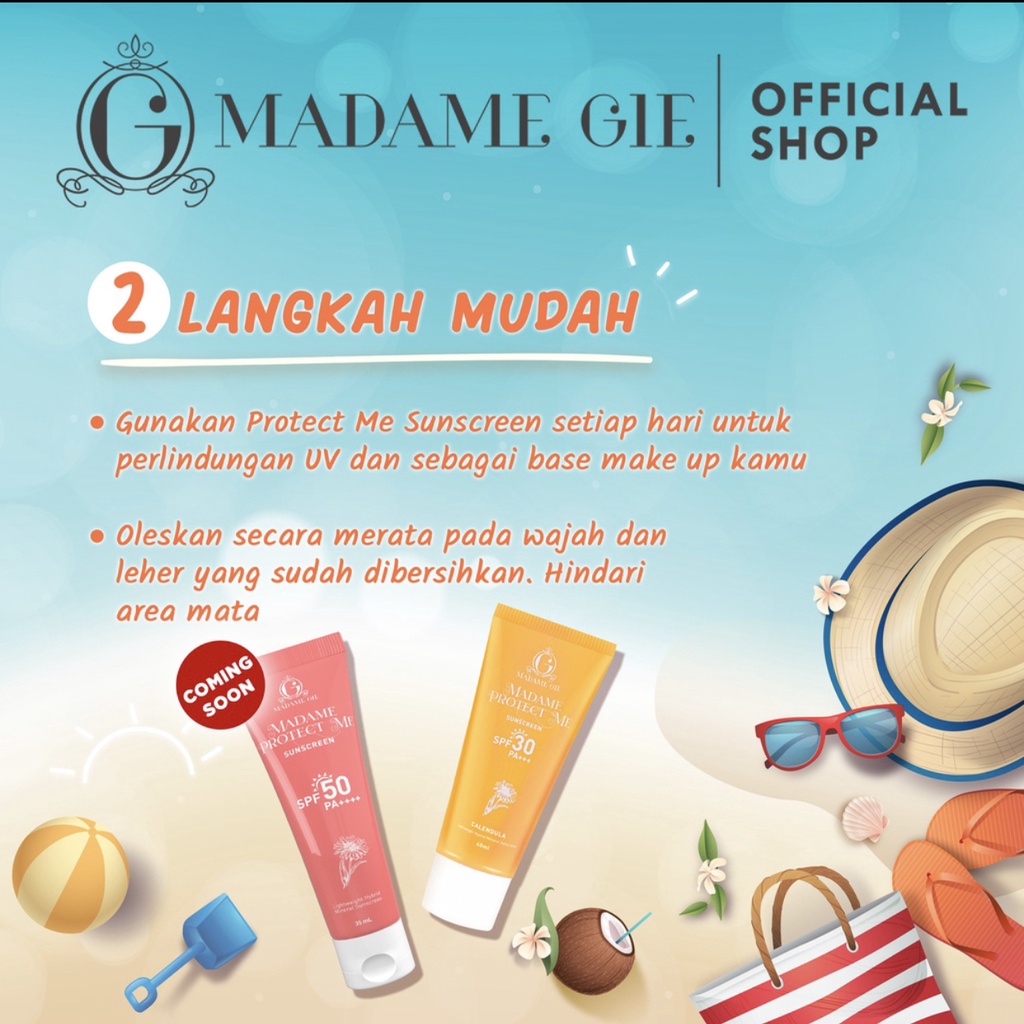 Madame Gie Madame Protect Me Sunscreen SPF 30 PA +++ With Calendula - Skincare Sunblock