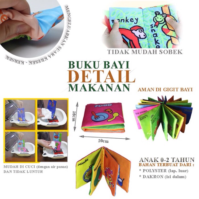 Buku Bayi buku bantal bayi softbook 01-Food