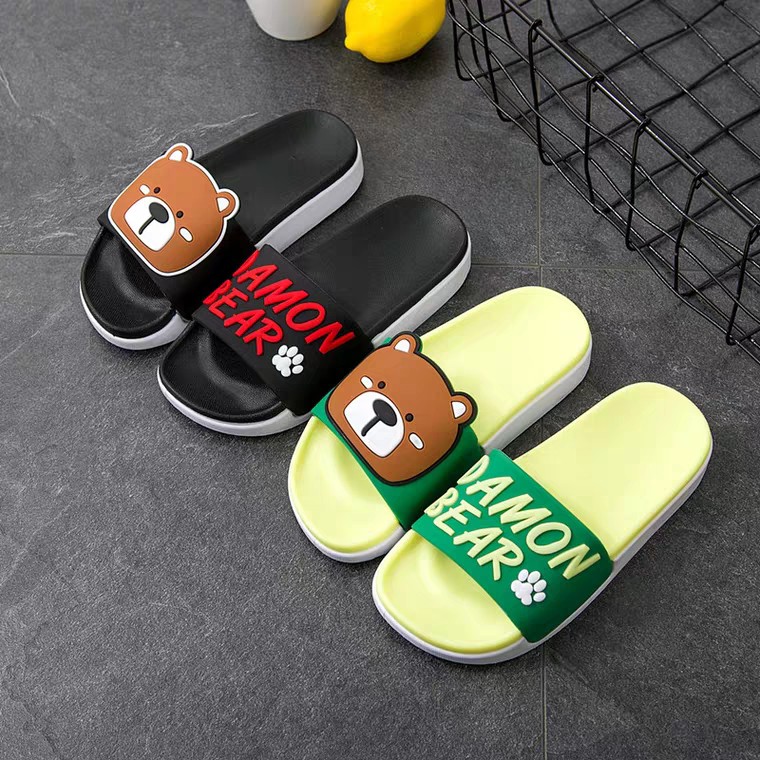 HappyOliver SANDAL DAMON BEAR Sandal selop karet lucu anak Laki Laki Cowok Import Kualitas Bagus