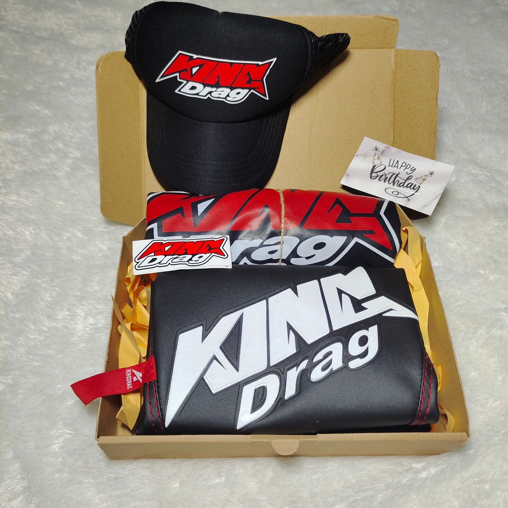 HAMPERS Box Kado Cowok KING DRAG - Paket Kingdrag Sarung Jok Kaos Topi / Kado Ulang Tahun Pacar