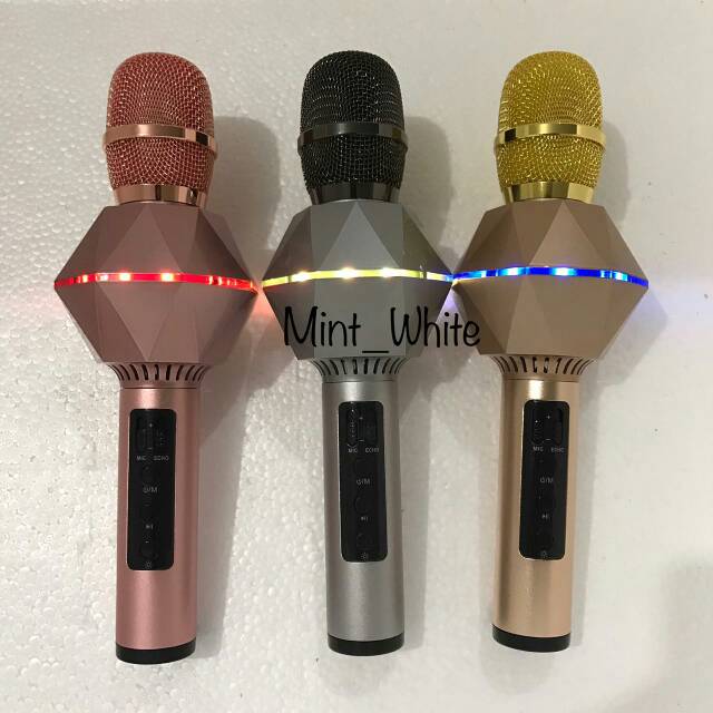 New!! Mic Karaoke Blind Diamond K7 Lampu Warna / Microphone Wireless K-7 / Bisa Turn OFF vocal asli