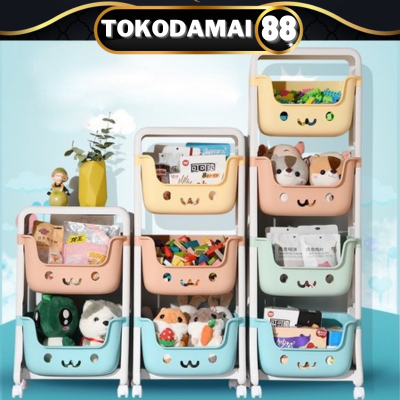 RAK MAINAN SUSUN SERBAGUNA TEMPAT MAINAN ANAK 2 SUSUN 3 SUSUN 4 SUSUN PORTABLE TOYS RACK