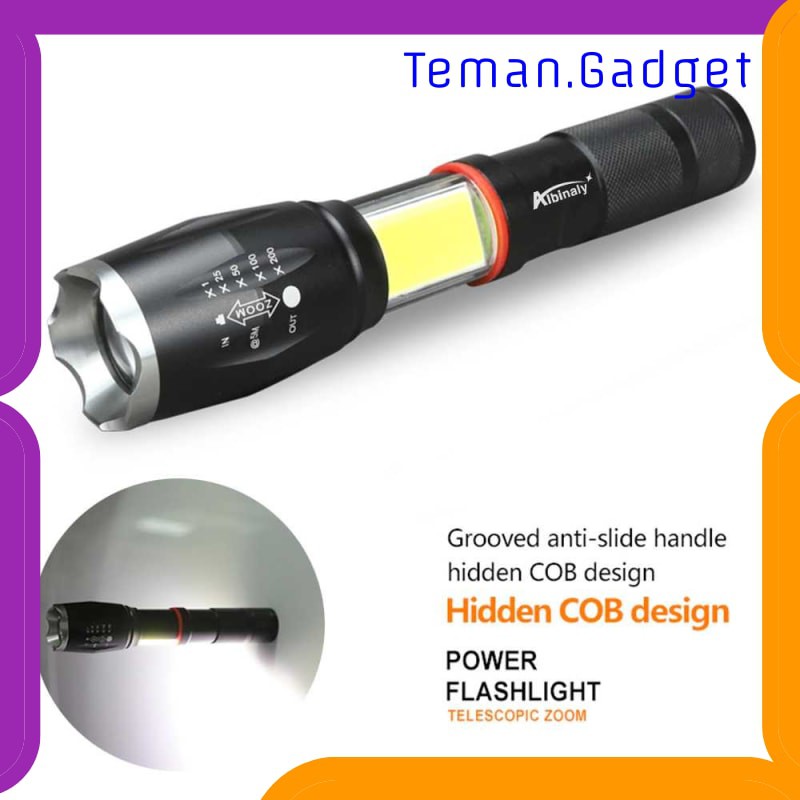 TG-IE177 TaffLED Paket Senter LED Torch Cree XM-L T6 + Charger + Box - E17 COB