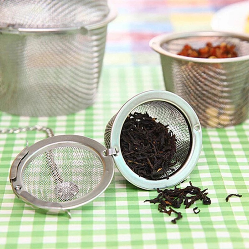 1PC Stainless Steel Seasoning Ball Tea Strainer / Fine Mesh and Uniform Taste Solid Spice Residue Filter Ball Bag / Kitchen Tools