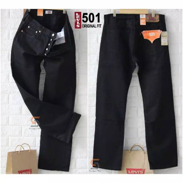 CELANA JEANS LEVIS 501 IMPORT WARNA HITAM PEKAT ORIGINAL