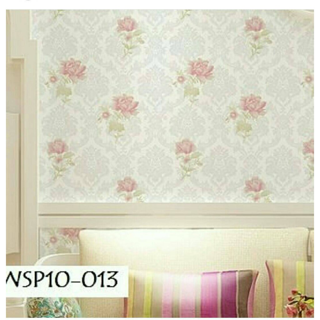 BUNGA MAWAR PINK - wallpaper dinding - wallpaper sticker dinding - ukuran : 45cm X 10m - wallpaper