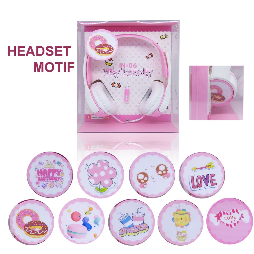 Headphone Headset Cartoon IN Karakter Lucu Anak-anak ExtraBass Build in Mic Headset For Laptop Handphone