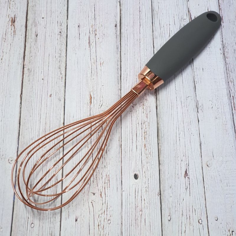 Rose gold Whisk silicone handle / stainless whisk dengan gagang silicone