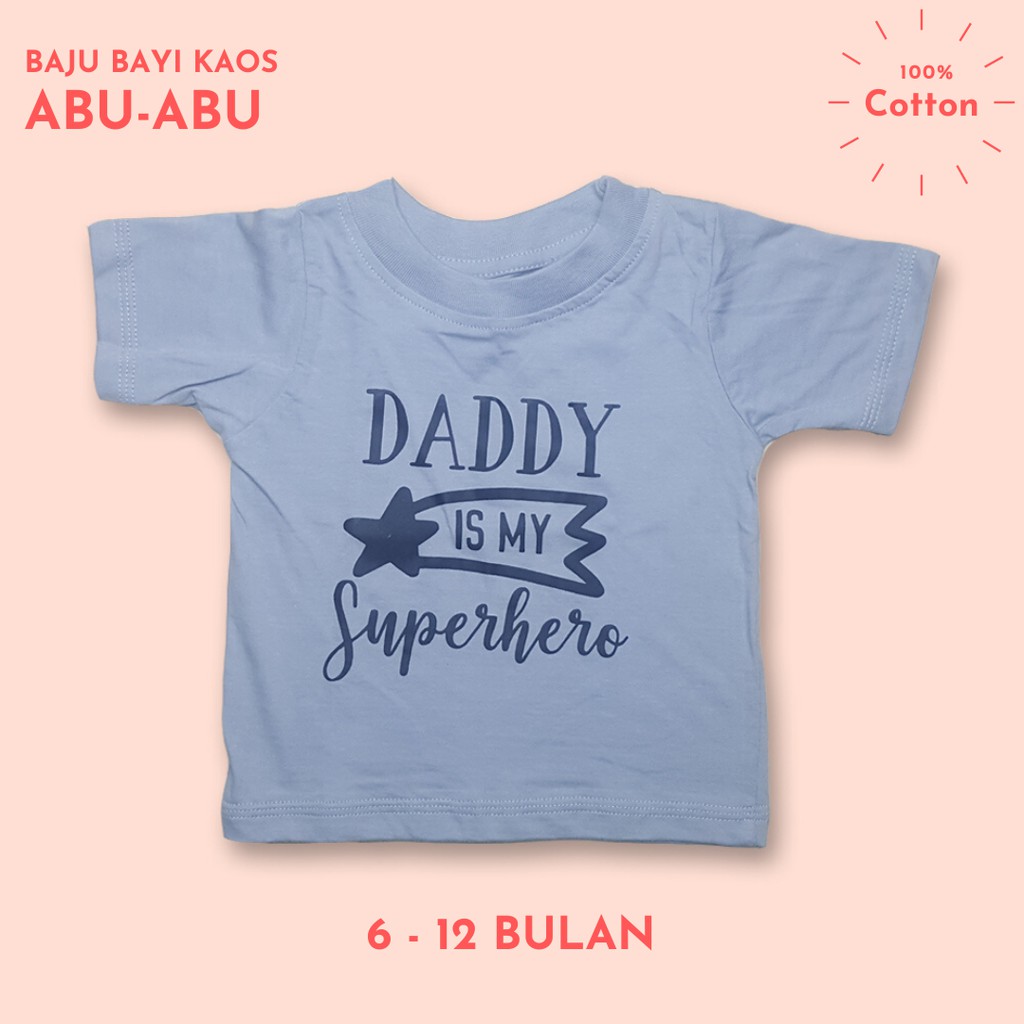 Baju Bayi Kaos 6 12 Bulan Abu Abu Shopee Indonesia