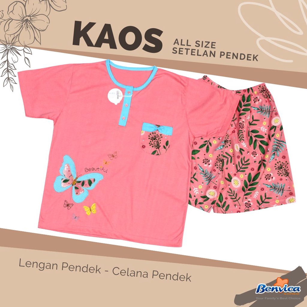 BAJU TIDUR CELANA PENDEK KAOS  ALL SIZE BANYAK MOTIF ADEM  MOLLIS AL - A